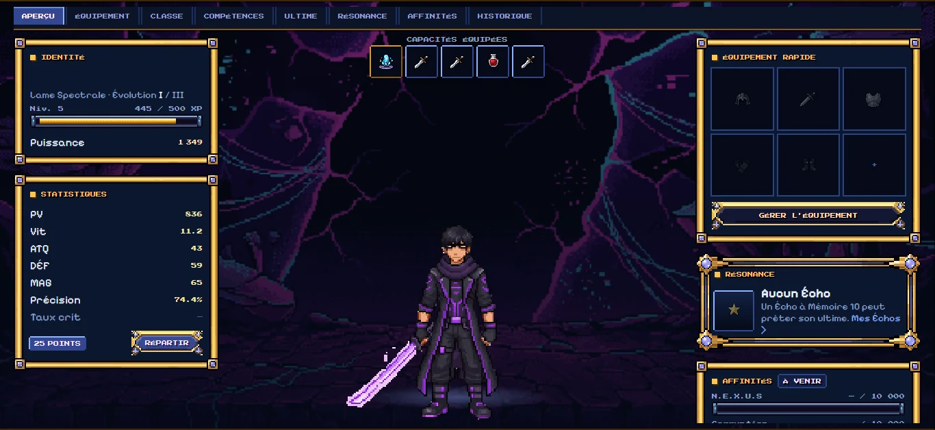Interface en pixel art — Le Conduit