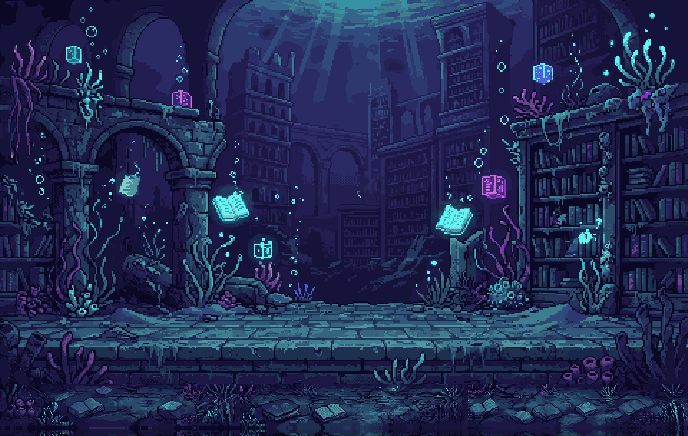 Fond de zone en pixel art — Les Abysses